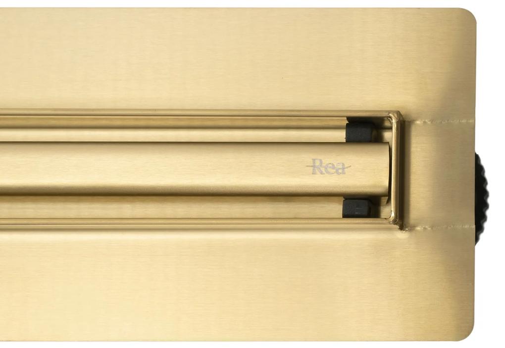 Rea Neox Slim Pro, odtokový žľab 60cm, zlatá matná, REA-G2713