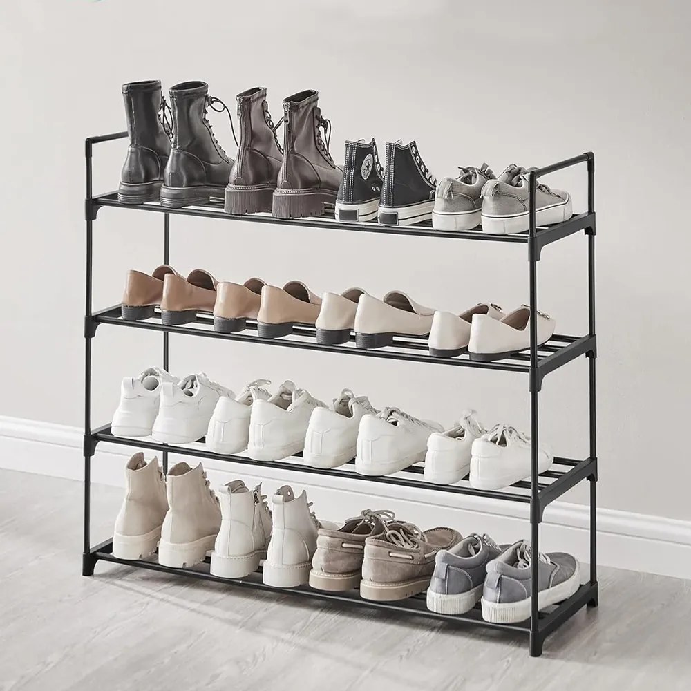 4-poschodový kovový stojan na topánky 92x30x72cm