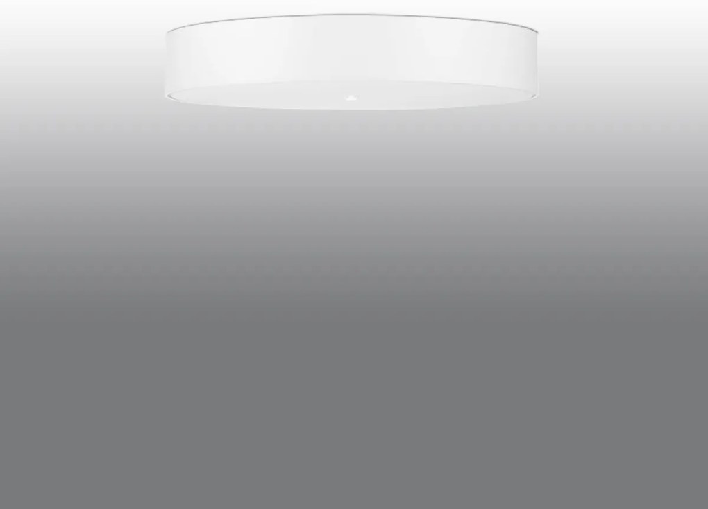Stropné svietidlo Skala, 1x biele textilné tienidlo, (biele sklo), (fi 80 cm)