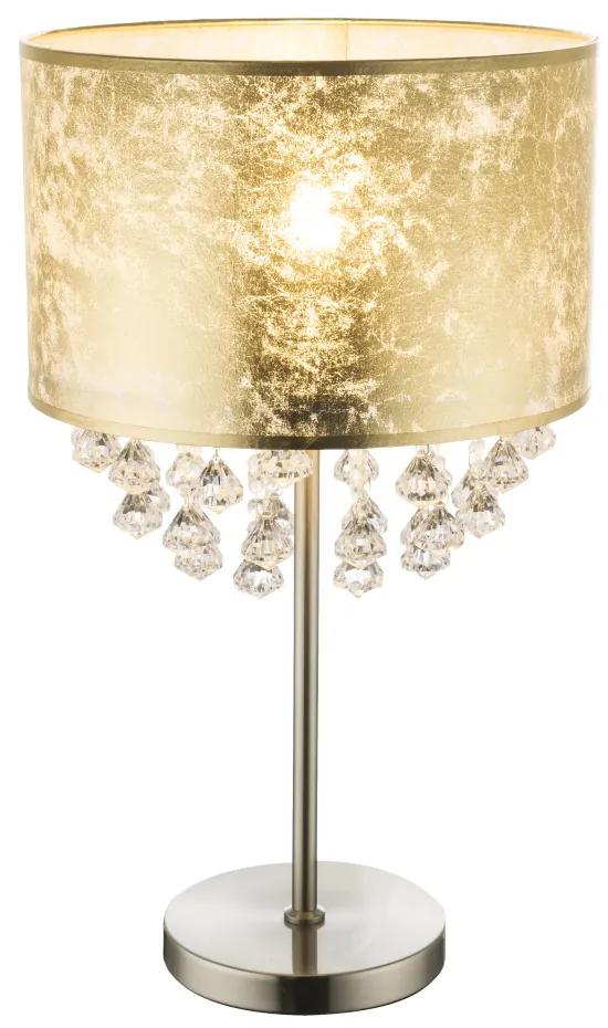 GLOBO Dizajnová stolná lampa s krištáľmi AMY, zlatá