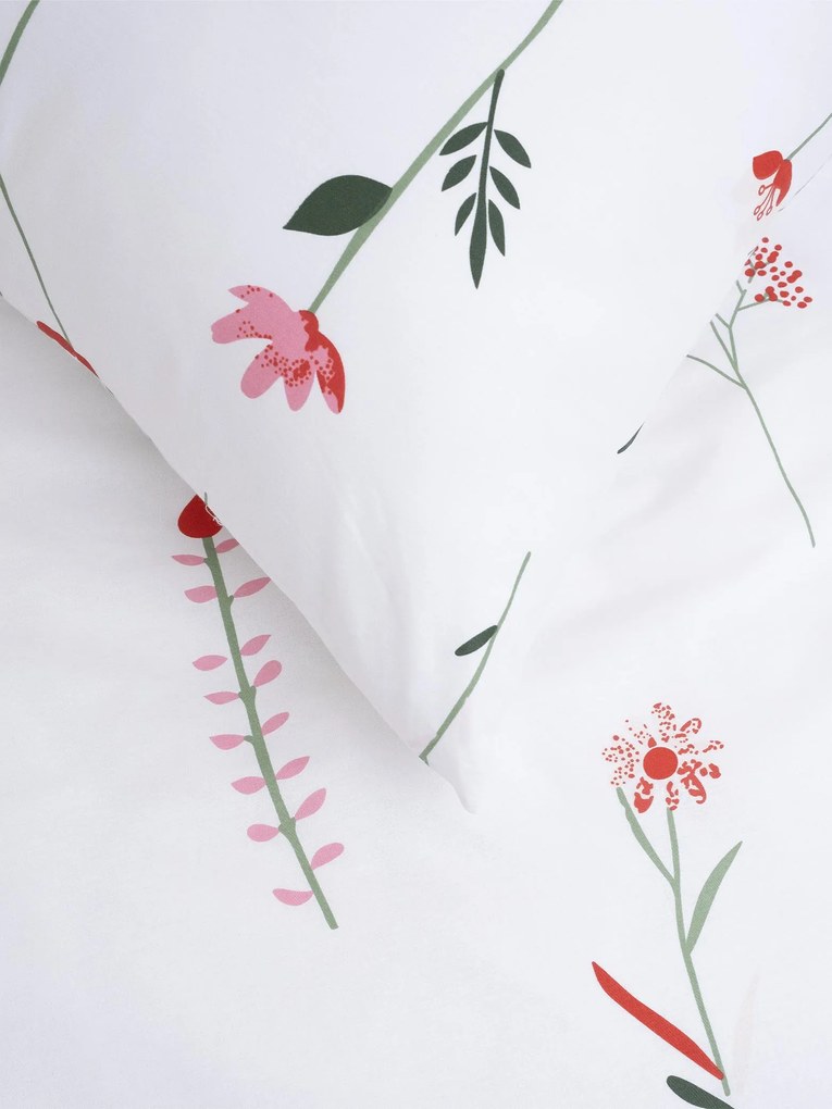 Bavlnená obliečka na vankúš Renforcé 40 × 40 cm - Vlčie maky biele