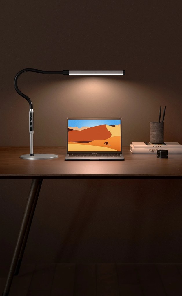 Stolná LED lampa LUCIO, základňa, diaľkový ovládač