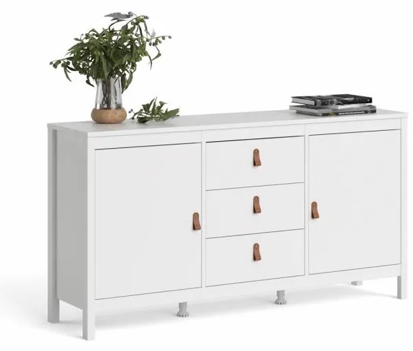 Tvilum Biely príborník SALOMO s 3 zásuvkami