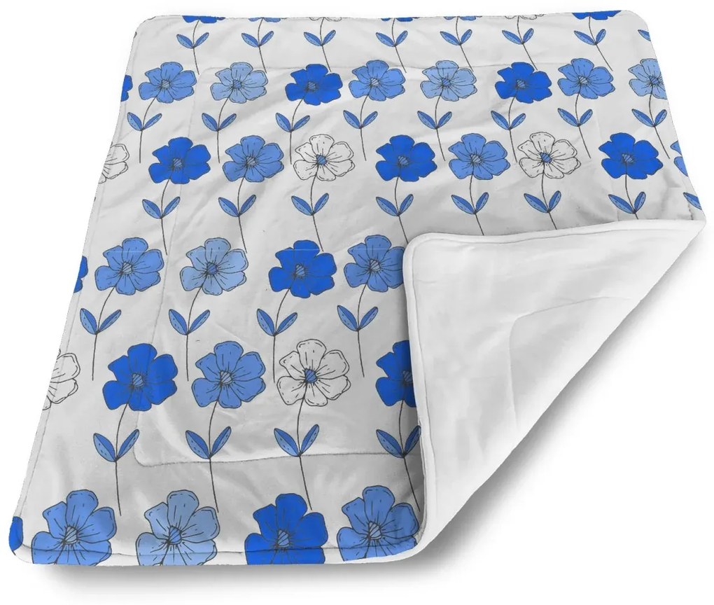 Sablio Deka pre bábätko Modré kvetiny - 90x120 cm