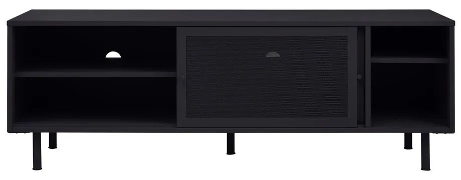 Čierny kovový TV stolík 160x55x45 cm Veep – Unique Furniture