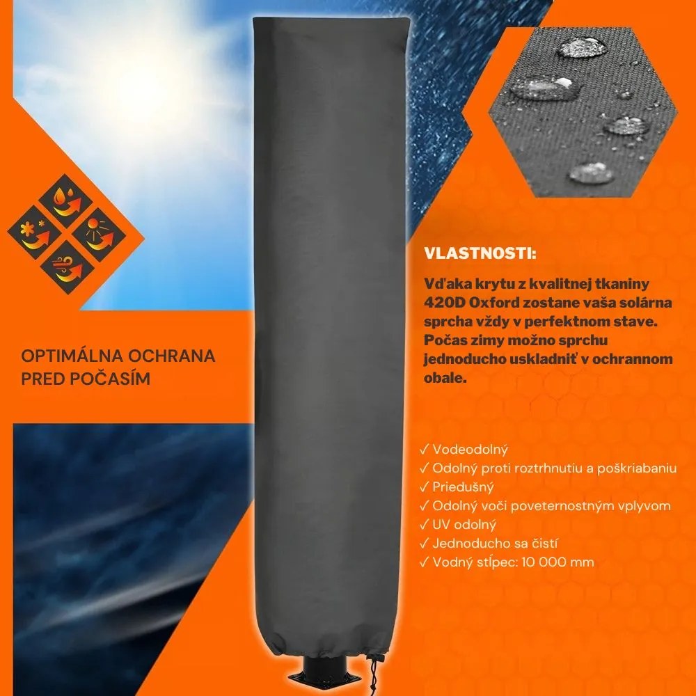 Solárna sprcha DELFINA, 20 l, čierna Jurhan