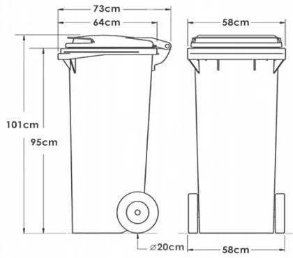 Popolnica Mulltonne 240 L - hnedá
