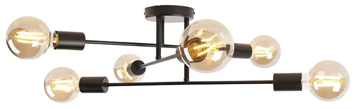 Inteligentné stropné svietidlo čierne 6-žiarovkové vrátane Wifi G95 - Sydney