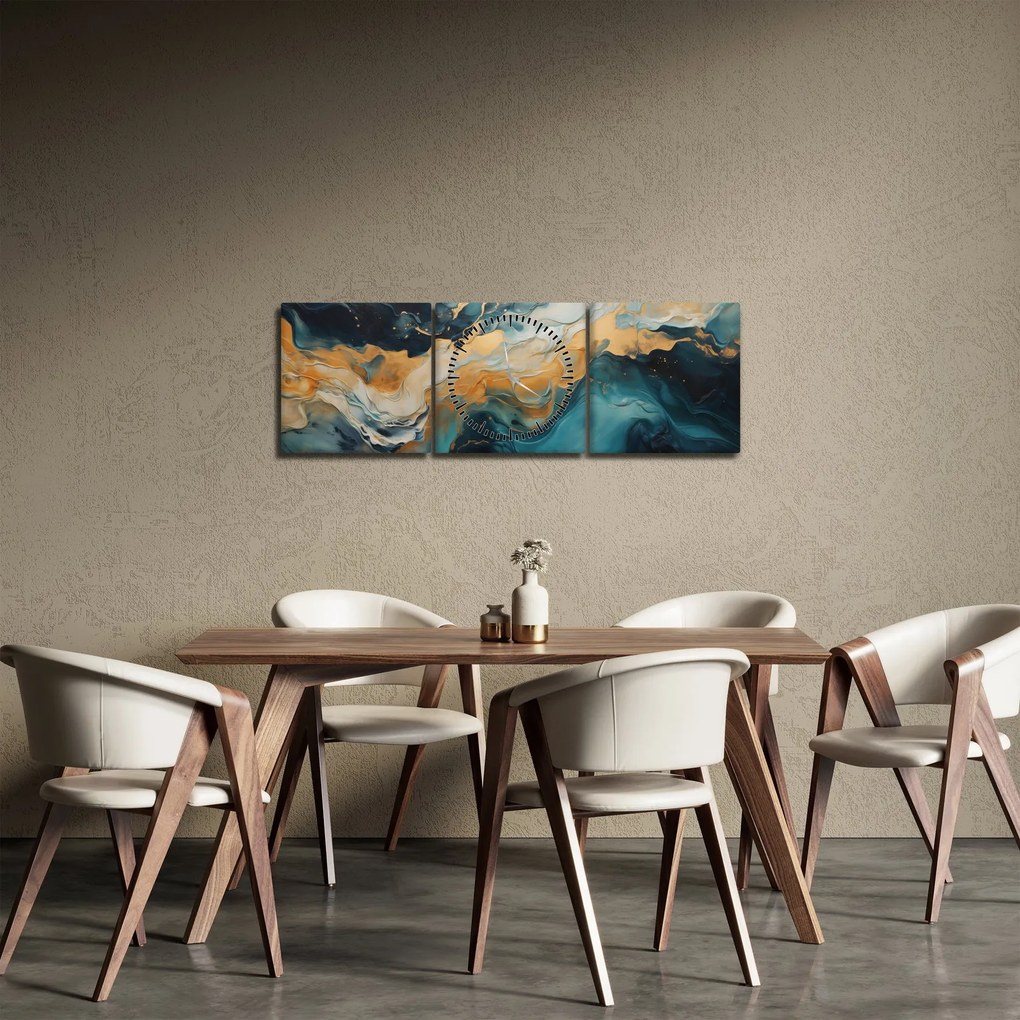 Obraz - Abstrakcia (s hodinami) (90x30 cm)