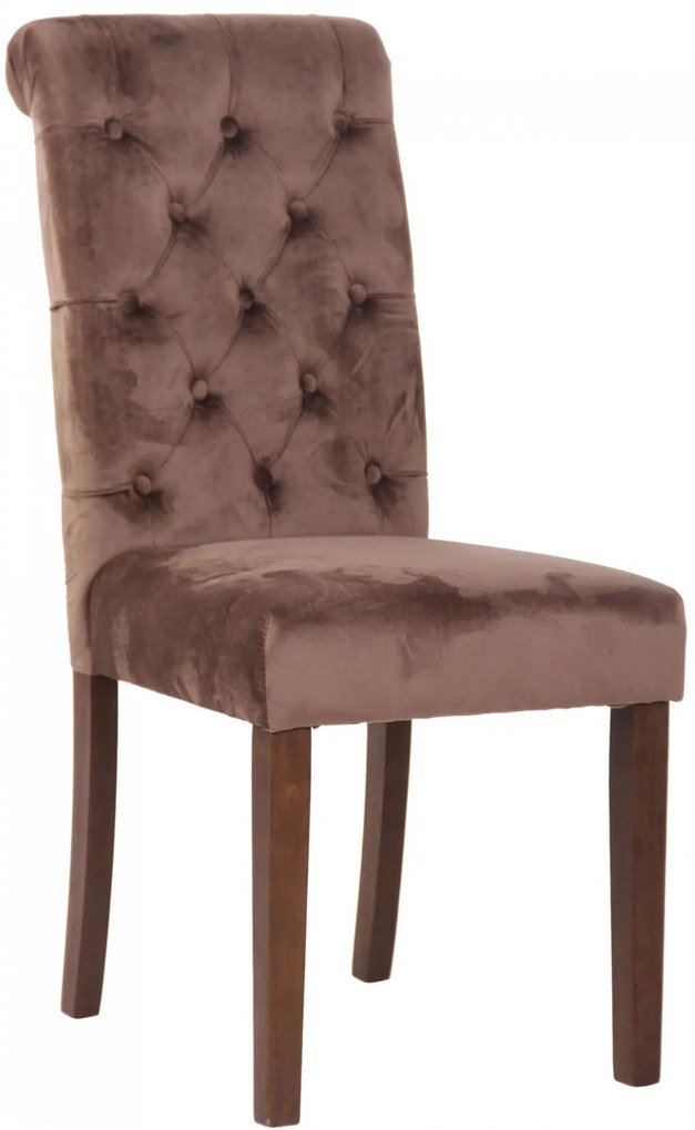 Jedálenská stolička Lisburn - zamat - Hnedá