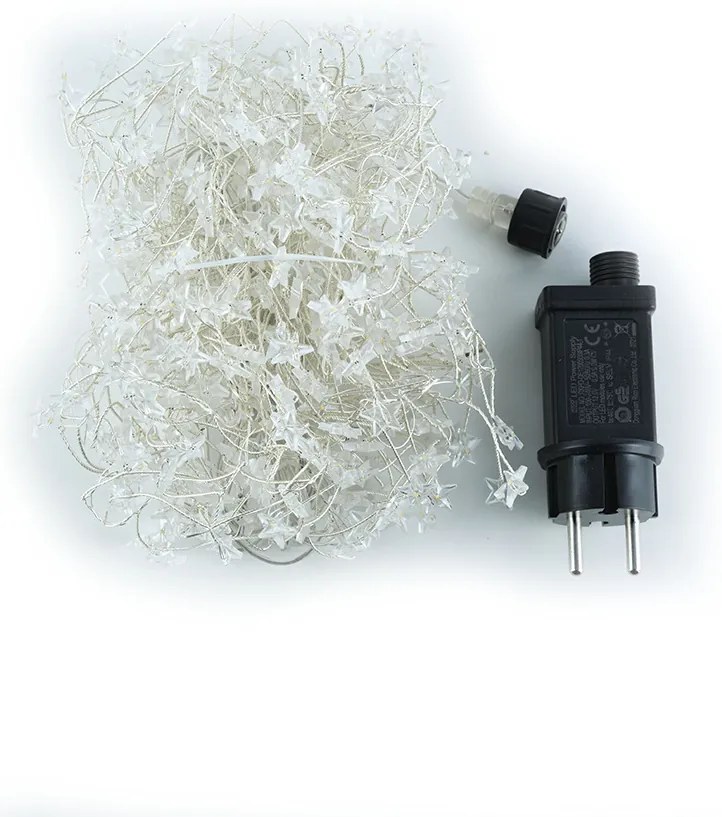 DECOLED Svetelná reťaz LED, 5 m, teplá biela, 400 diód, hviezdy