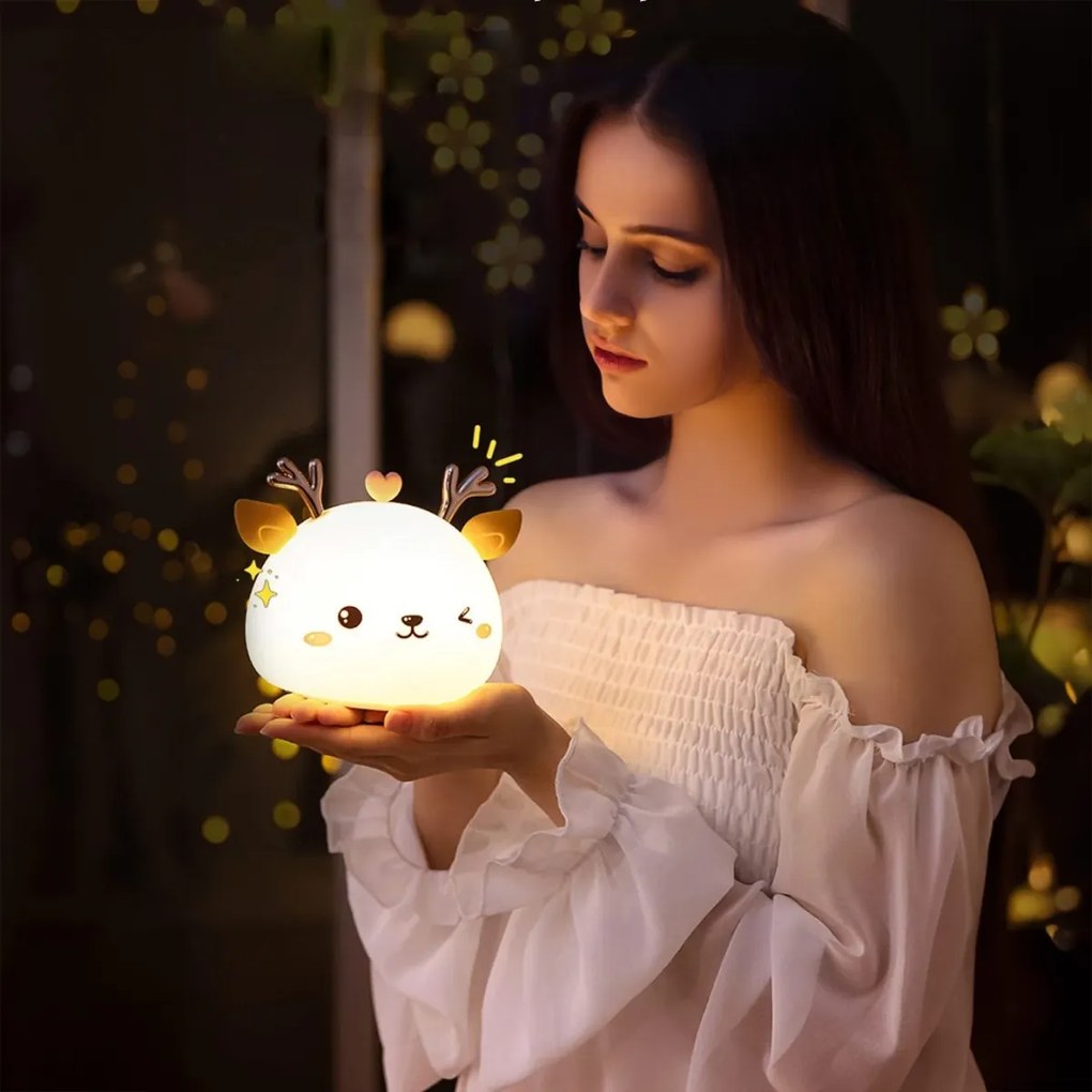 Dětská stolní LED lampa Fawn bílá