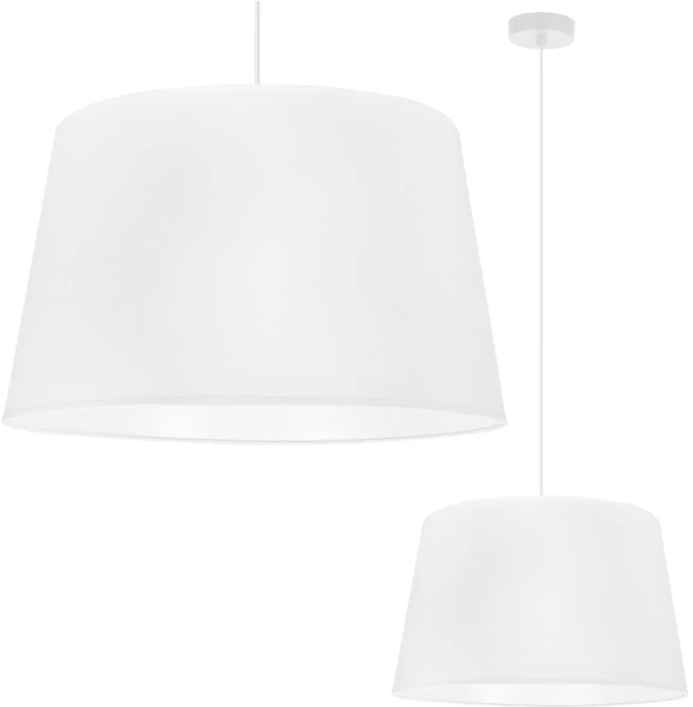 Závesné svietidlo Gaja, 1x biele textilné tienidlo, (fi 44cm), w