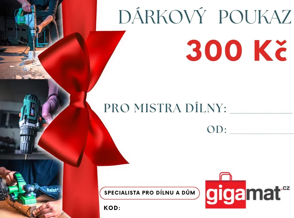 Darčeková poukážka GIGAMAT 300 CZK