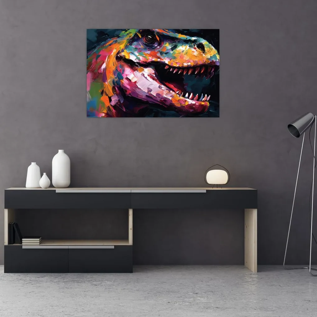 Obraz - Dinosaurus, maľba (90x60 cm)