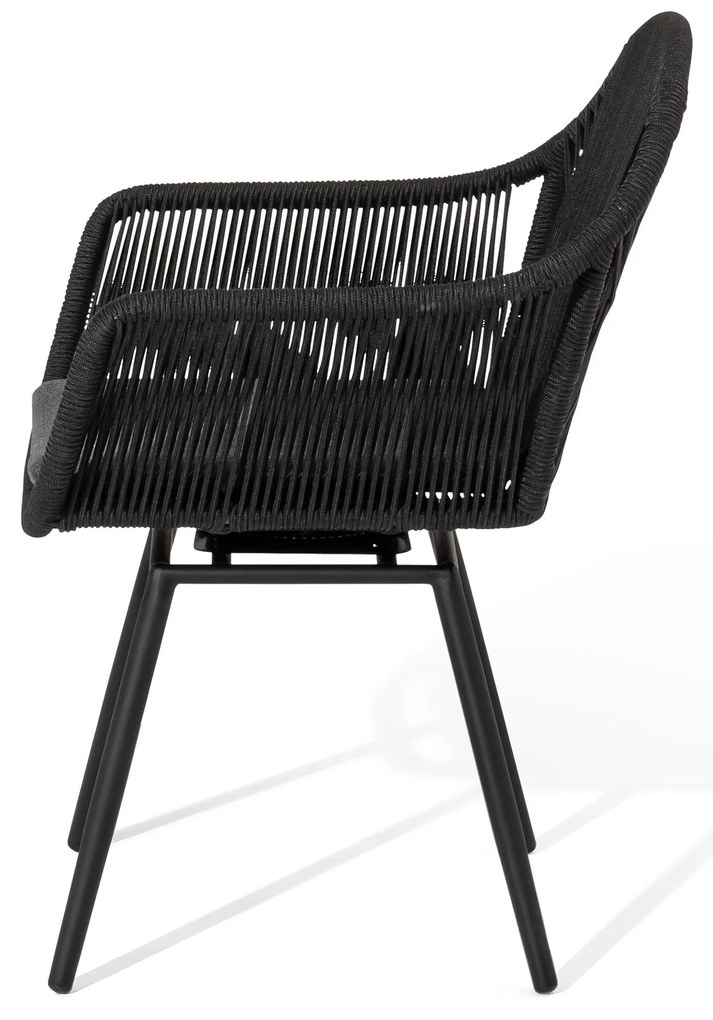 Otočné jedálenské kreslo s textilným výpletom