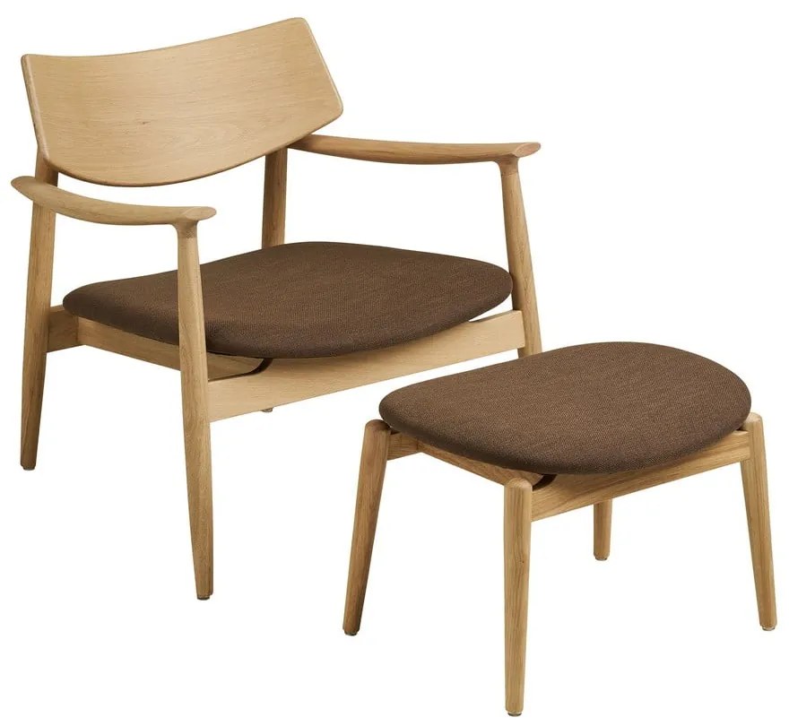 Hnedé kreslo s podnožkou Olvera – House Nordic