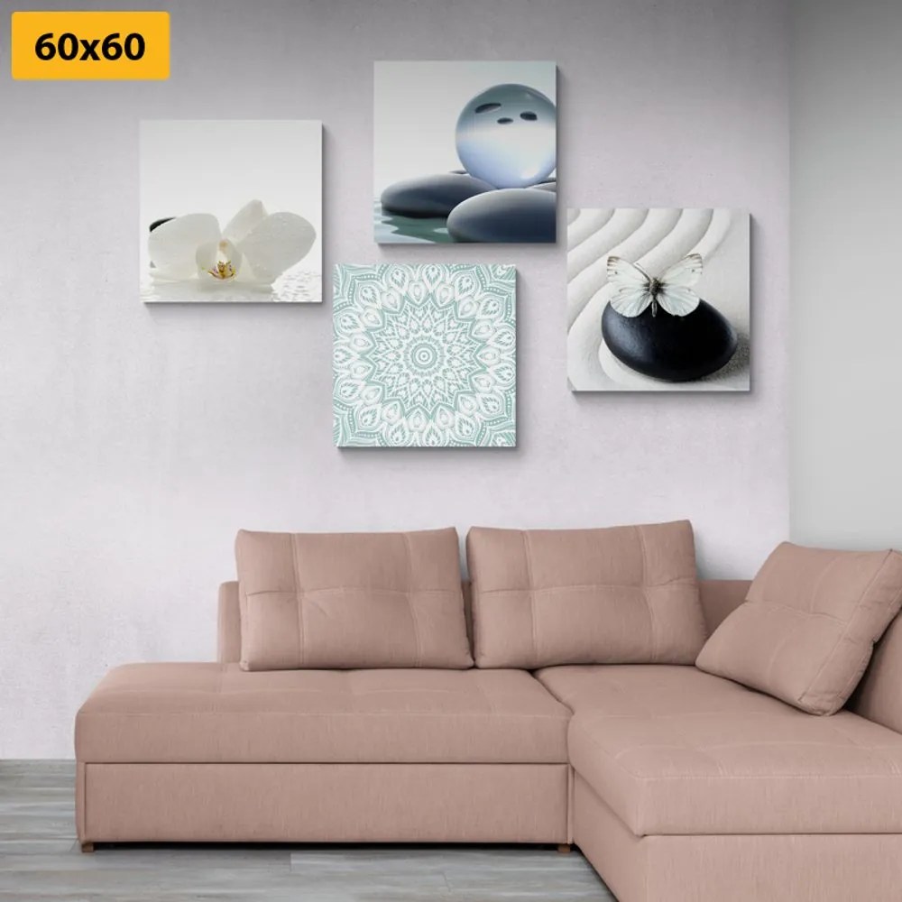 Set obrazov Feng Shui v jemných tónoch