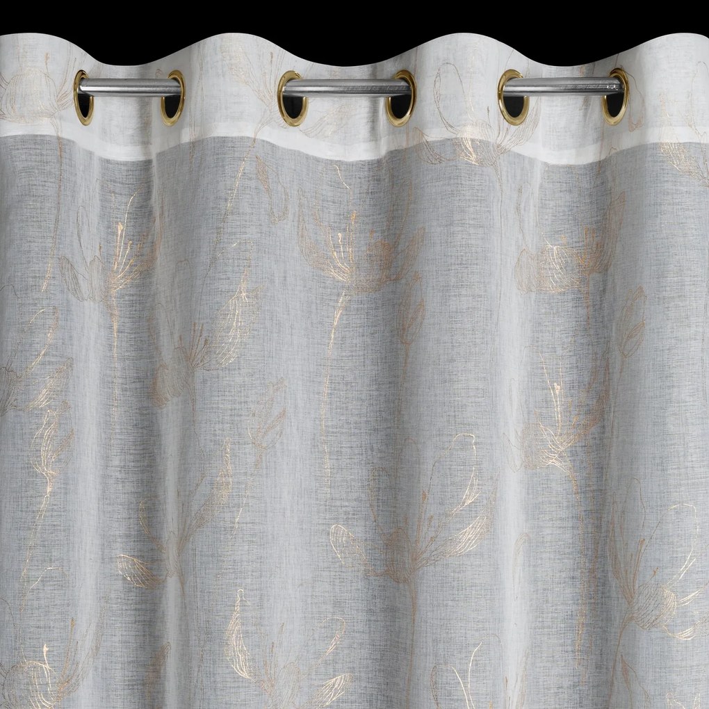 ZÁCLONA NA KRÚŽKOCH AMALIA 140X250 CM VZOROVANÁ