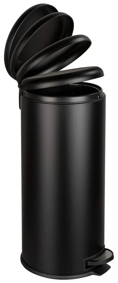 Čierny odpadkový kôš Wenko Leman Easy Close, 30 l