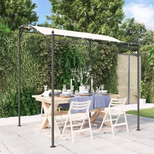 vidaXL Strieška krémová 2x2,3 m 180 g/m² látka a oceľ-