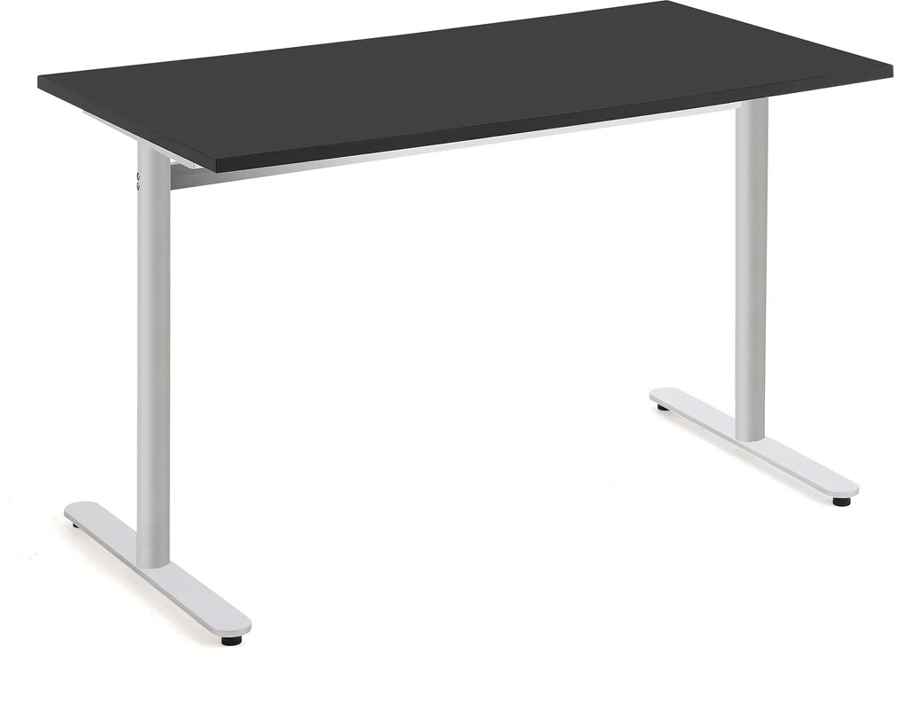 Stôl Tilo, 1200x800x720 mm, strieborná / čierna
