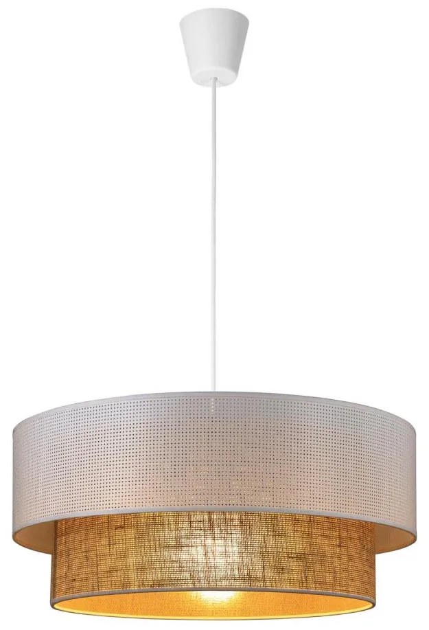 Luster na lanku BORHO 1xE27/60W/230V biela/juta