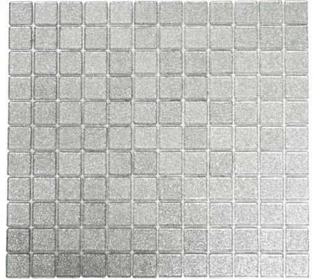 Sklenená mozaika CM 4SB6 strieborná 30,5x32,5 cm