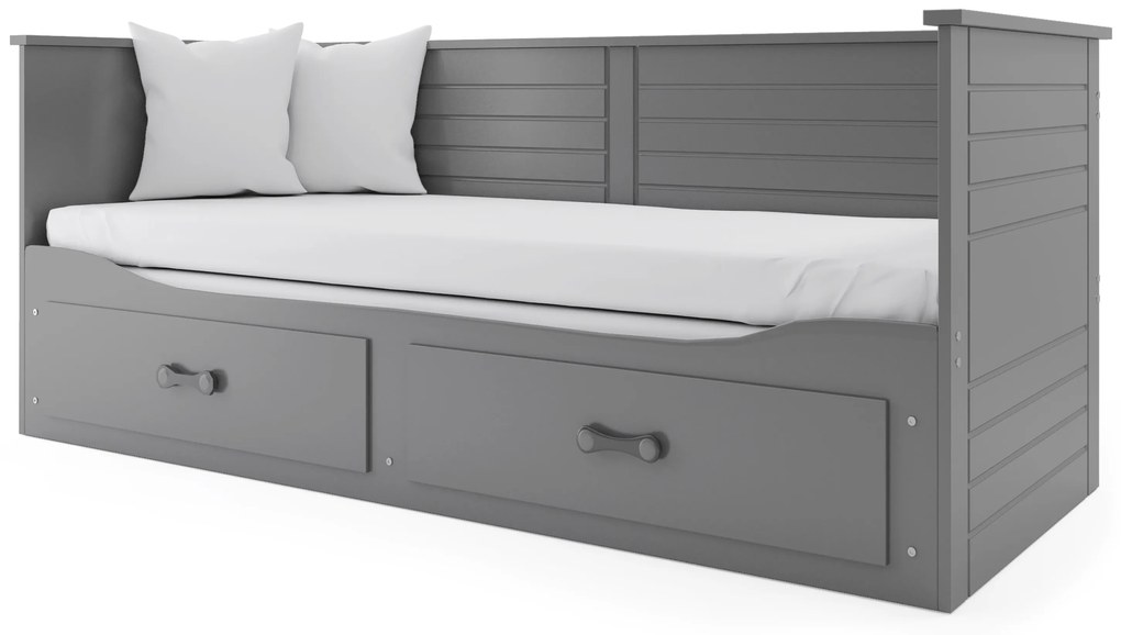 Jednolôžková rozkladacia posteľ 90 cm Harum (grafit) (s roštom, matracom a úl. priestorom). Vlastná spoľahlivá doprava až k Vám domov. 1056442
