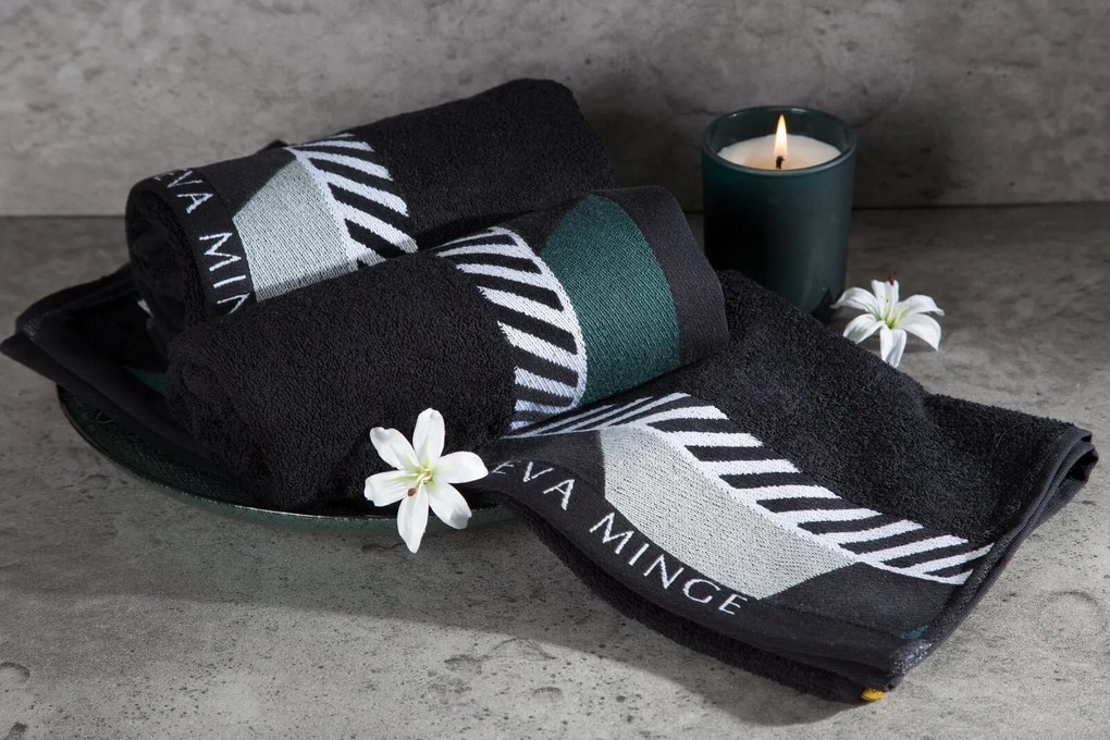 BAVLNENÝ UTERÁK EVA MINGE7 70X140 CM ČIERNA