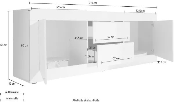 Komoda NERILA biela/hnedá