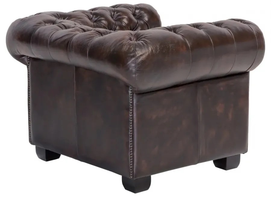furniture-nabytek.cz - Křeslo Chesterfield pravá kůže hnědé