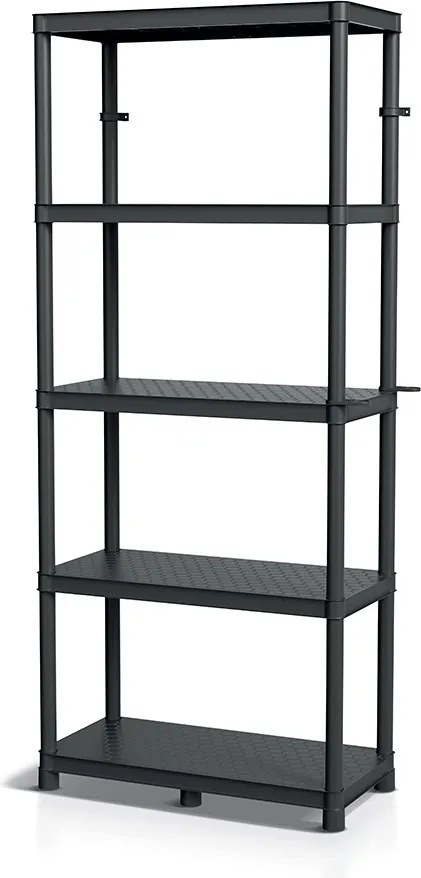 Plastový dielenský regál Stacker 74x172,5 cm čierny