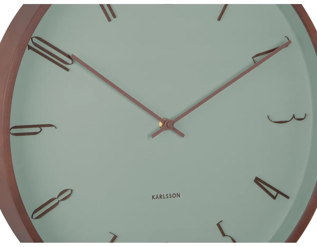 Karlsson 6014GR dizajnové nástenné hodiny zelená, pr. 40 cm