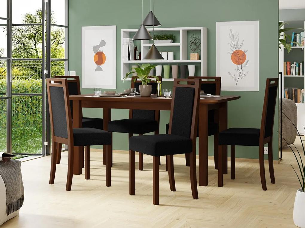 Rozkladací stôl so 6 stoličkami AL10, Morenie: orech, Poťahové látky: 25x - Paros 2