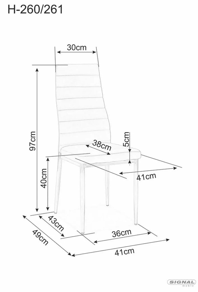 Signal Jedálenská čalúnená stolička H-261 Bis černá/alu