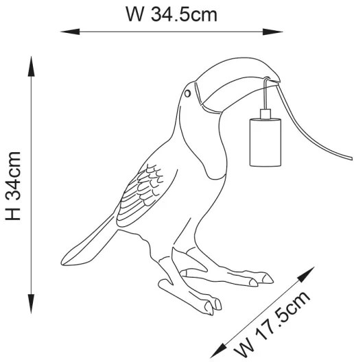 Endon 95077 - Stolná lampa TOCO TOUCAN 1xE27/10W/230V zlatá