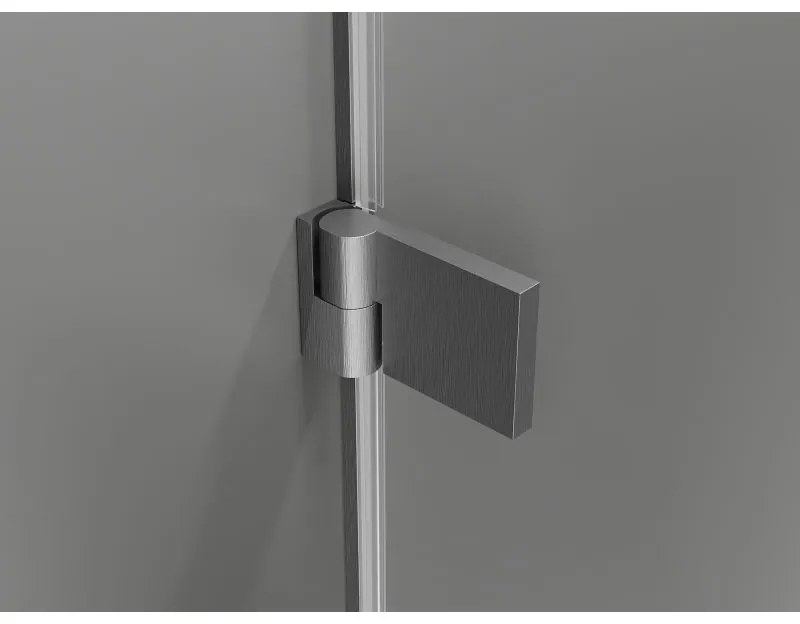 Mexen, Mexen Lunar-B výklopné pravé sprchové dvere 85 cm, priehľadné, pištoľovo šedé kartáčované - 832-085-000-66-00-P
