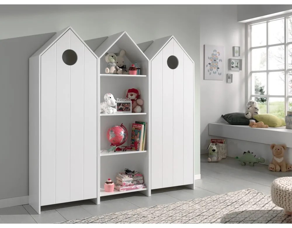 Biela otvorená detská šatníková skriňa 173x171,5 cm CASAMI – Vipack