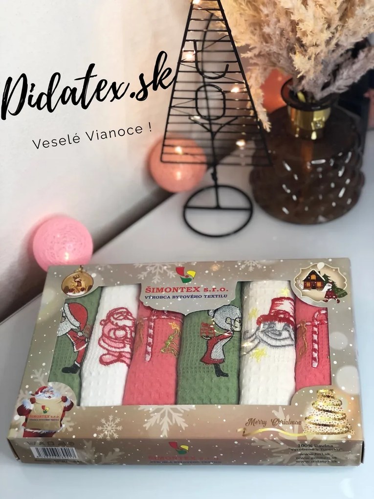 Kuchynské utierky Vianočné set 6 ks