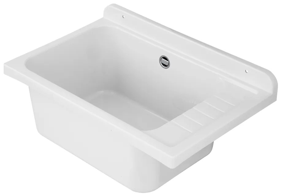 Gamma Selva, univerzálna plastová výlevka 58x38x26,7 cm + sifón, 1-komorová, biela, GMA-KGS58-WH