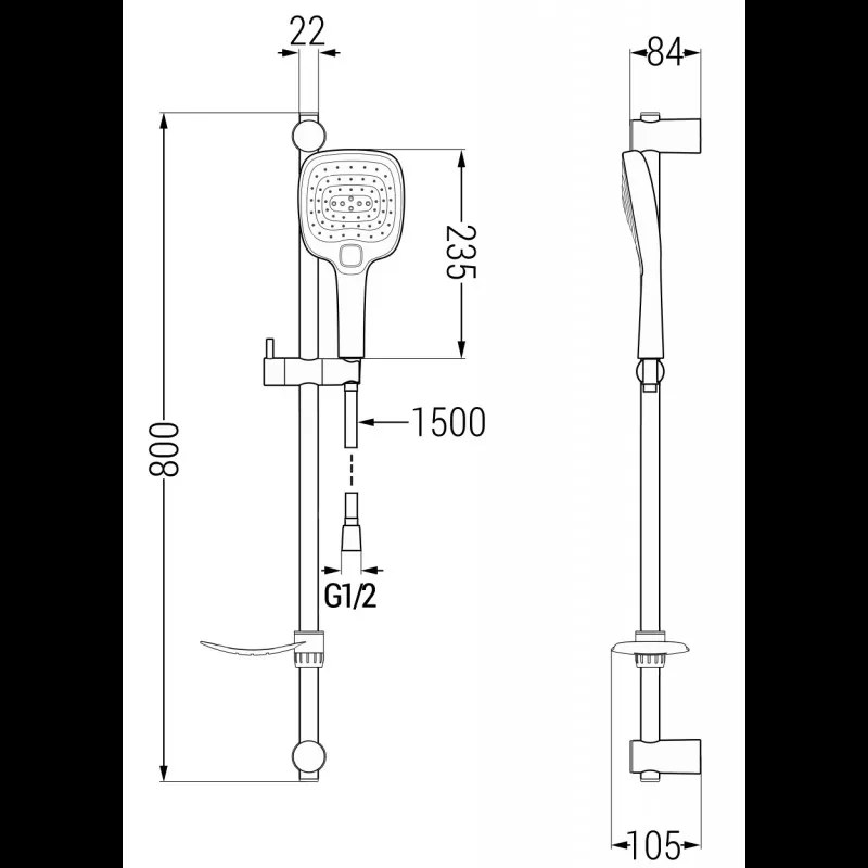 Mexen sprchový set DF17, chróm, 785174582-00