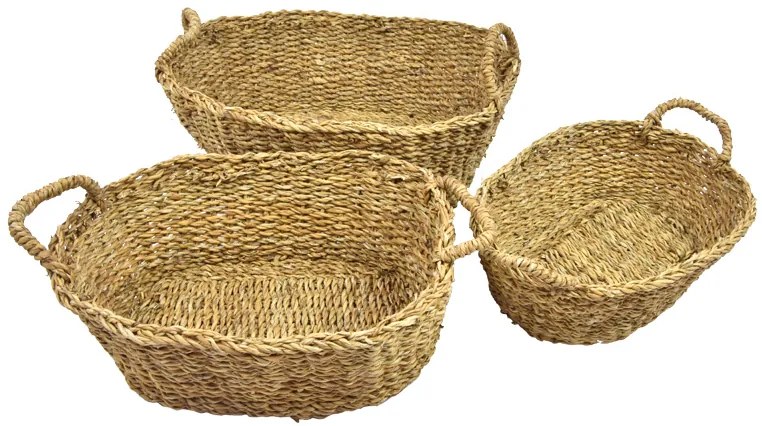 Úložný košík z morskej trávy Rozmery (cm): 45x32, v. 15, s uchy 22