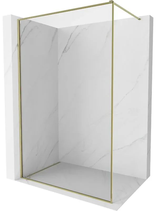 Mexen Kioto-F, sprchová zástena s rámom 180 x 202 cm, 8 mm číre sklo, zlatý lesklý profil, 800-180-104-50-00