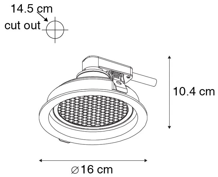 Inteligentné zapustené bodové svietidlo čierne nastaviteľné vrátane Wifi GU10 111mm - Coop 111 Honey