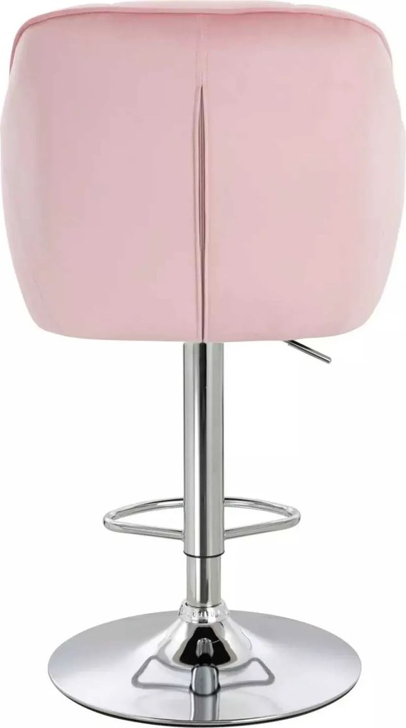 LuxuryForm DESIGN Barová stolička AVOLA VELUR na striebornom tanieri - svetlo ružová