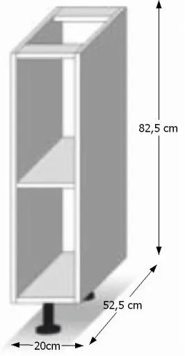 Dolná kuchynská skrinka Line White D20 - biely vysoký lesk
