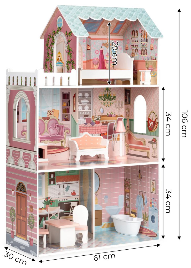 Veľký domček pre bábiky Barbie so súpravou nábytku