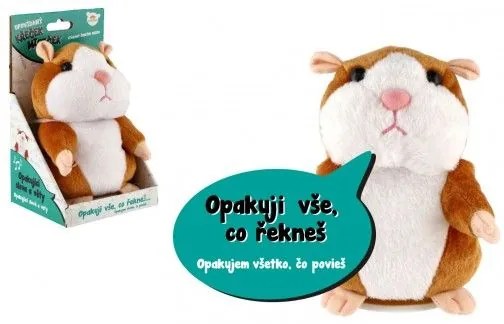 Teddies Škrečok Mireček opakujúci vety 18 cm na batérie 12 x 20 x 10 cm