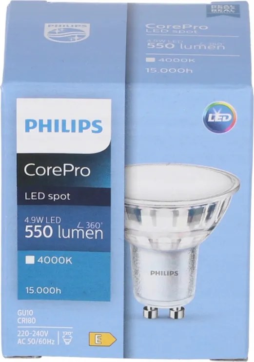 LED žiarovka Philips Corepro GU10 - 4,9 W - 550 Lm - neutrálna biela - Premium